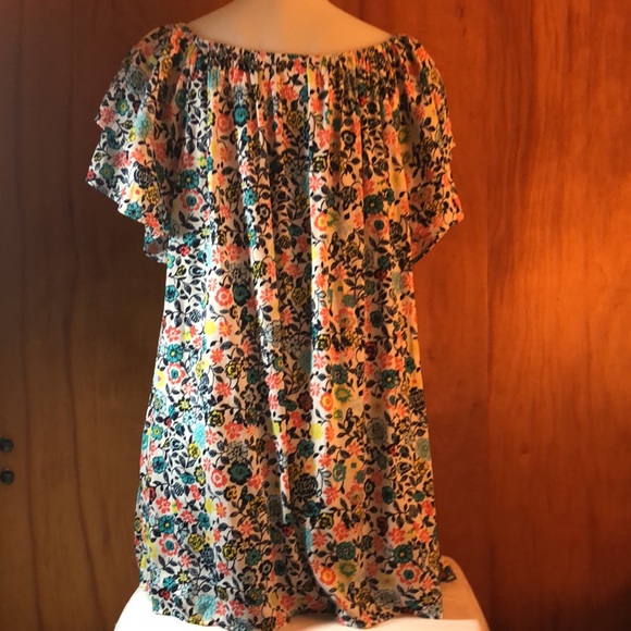 Terra & Sky Floral Blouse 2X - Picture 2 of 4